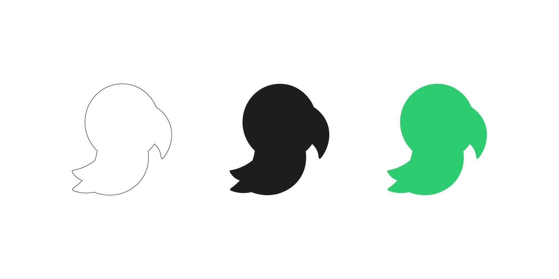 Baby Parrot Icon in Three Styles - Editable Stroke Outline, Silhouette, and Color vector
