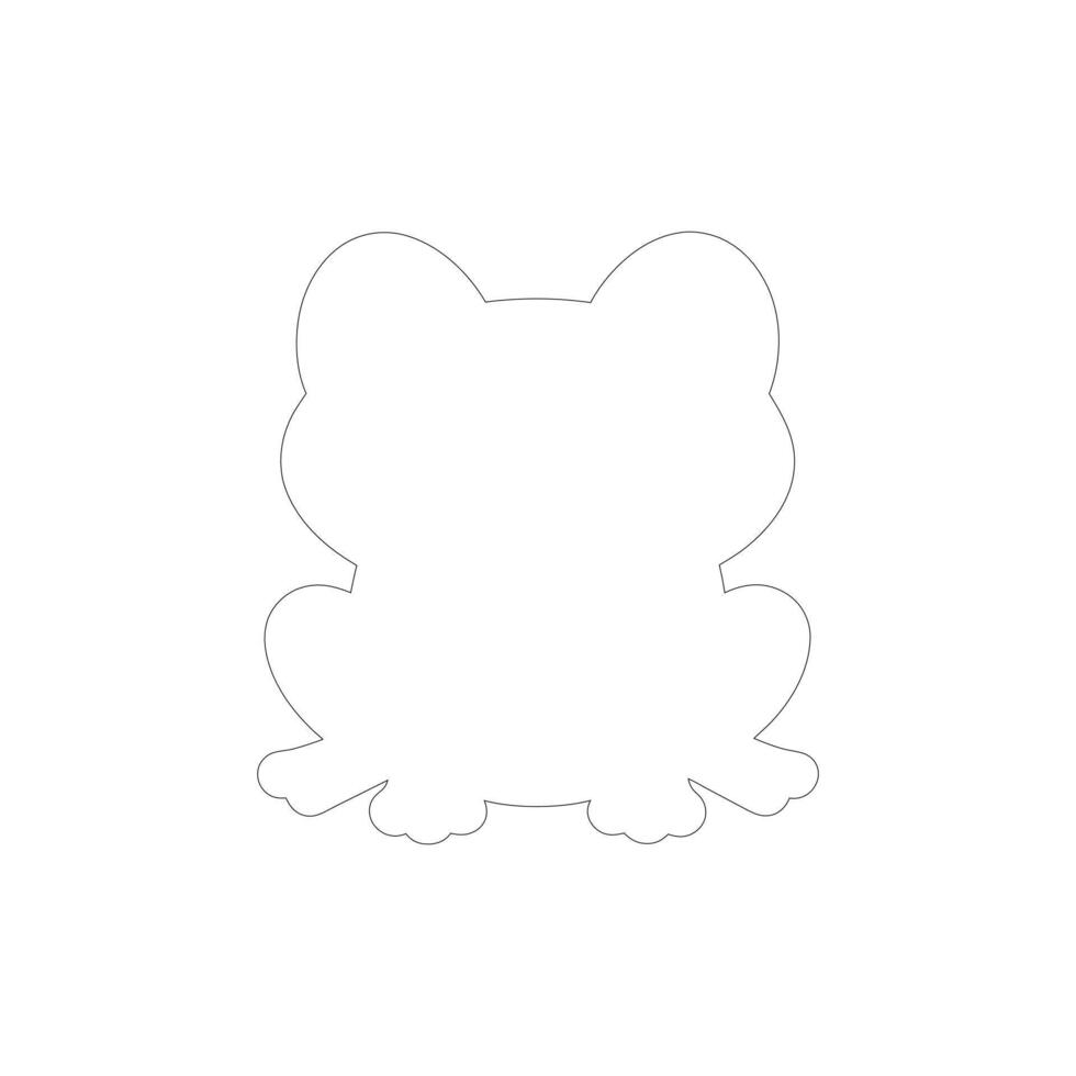 Minimalist Editable Stroke Outline Illustration of Baby Frog, Graphic Art, Cartoon-Style Design vector