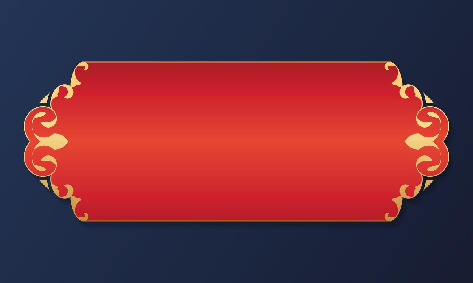 Luxury Red Golden Label Banner Title Frame. - . vector