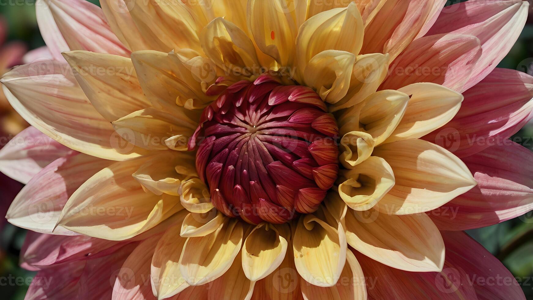 Stunning Dahlia Bloom in Vibrant Sunset Hues photo