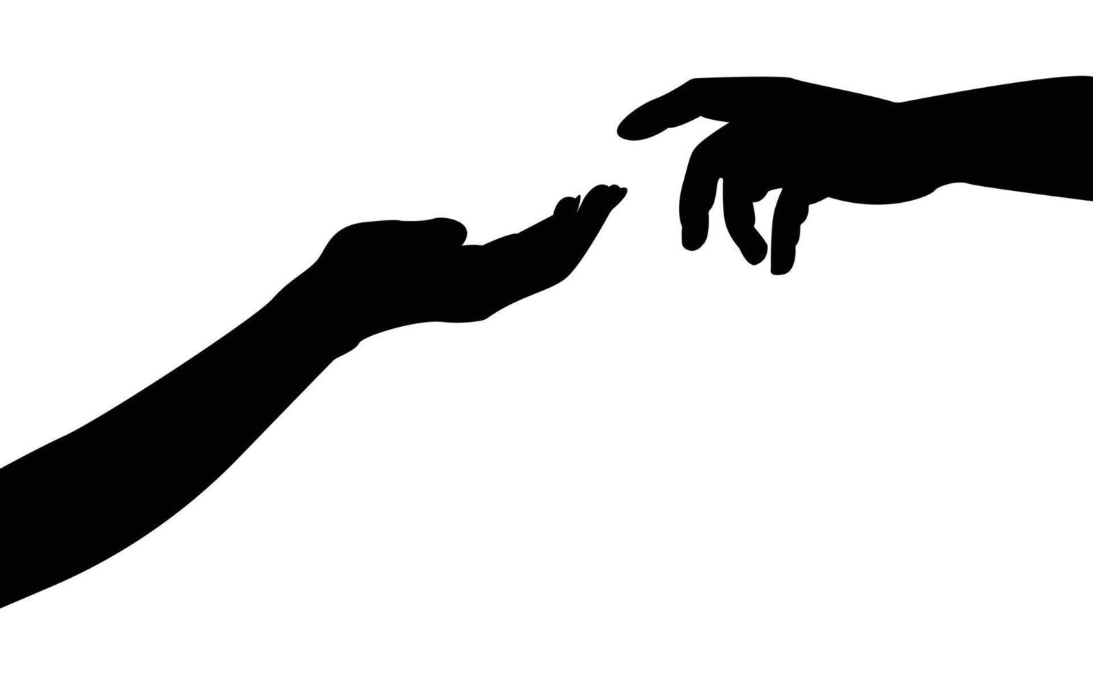 helping hand , Illustration of hands reaching for each other, The helping hand reaches out to the other hand. isolated on white background. vector