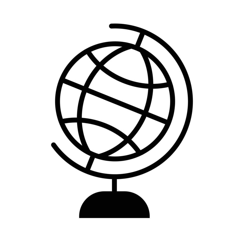 earth globe glyph icon, education Geographical globe icon. vector