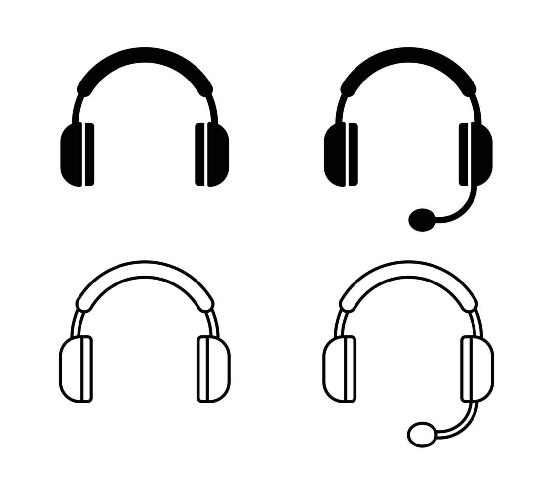 headphone icon set. simple headset icons. Customer service. Customer support. Design element suitable for website, print design or app. vector