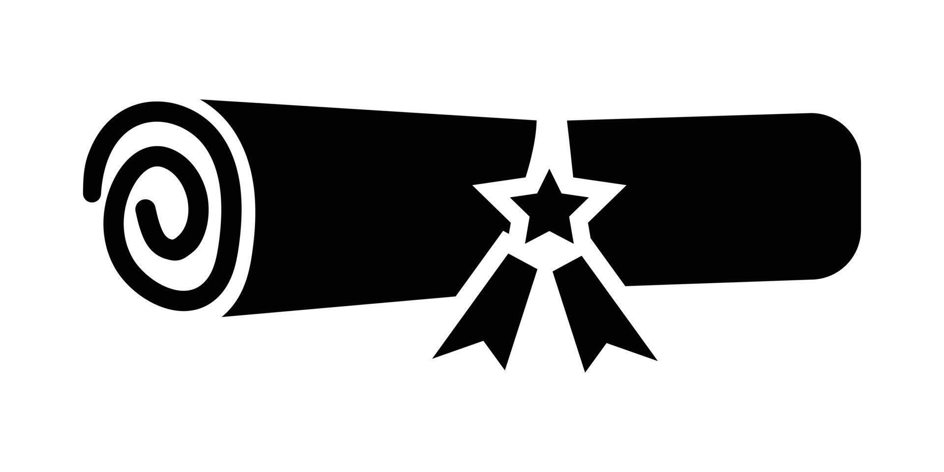 certificate roll diploma icon, Diploma or certificate scroll icon with star and ribbon. vector