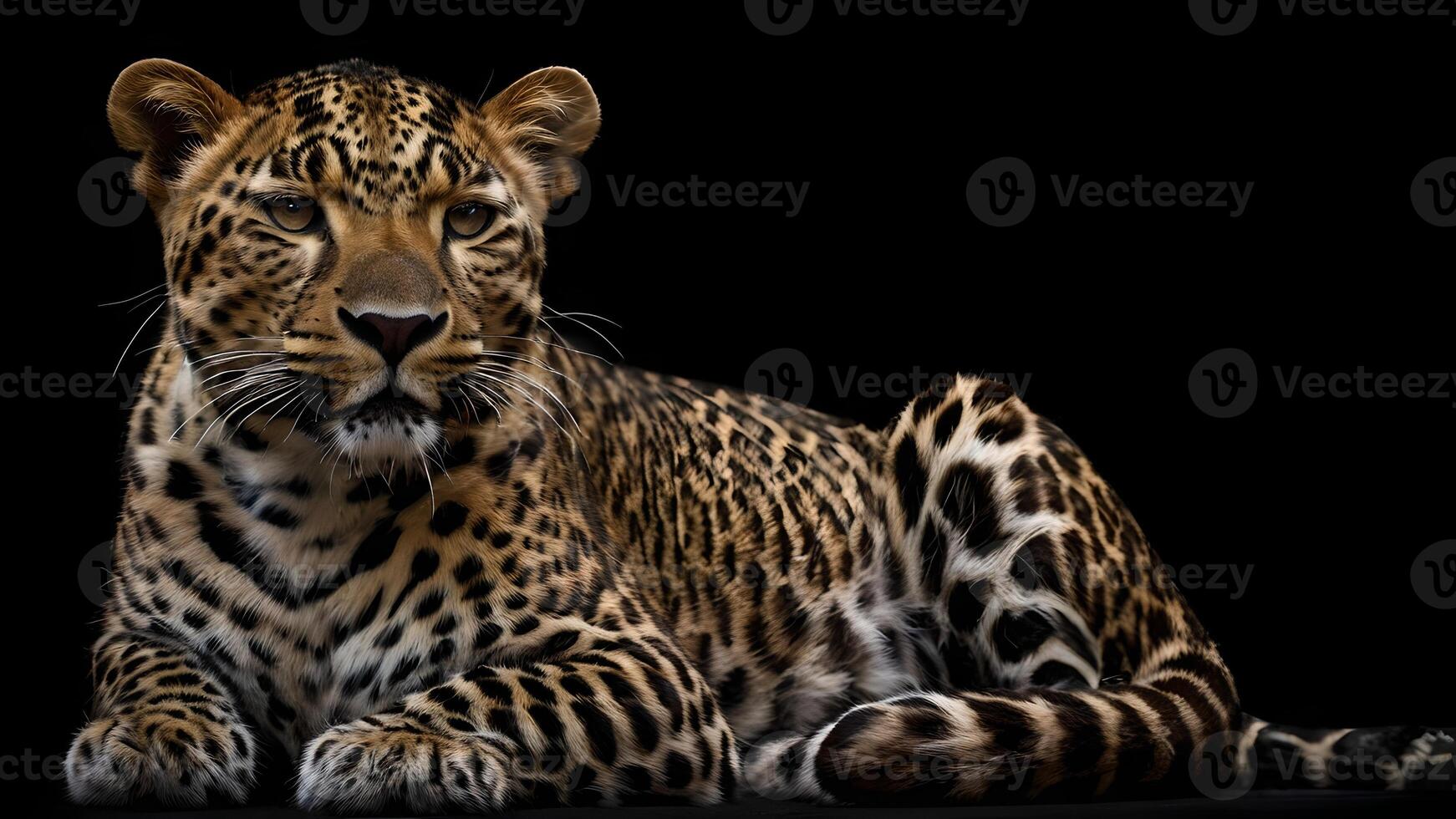 Majestic Leopard Resting in the Dark photo