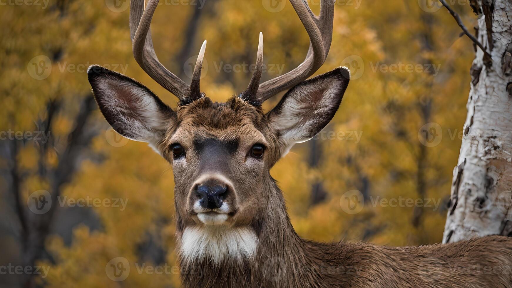 Majestic Mule Deer Buck in Autumnal Forest photo