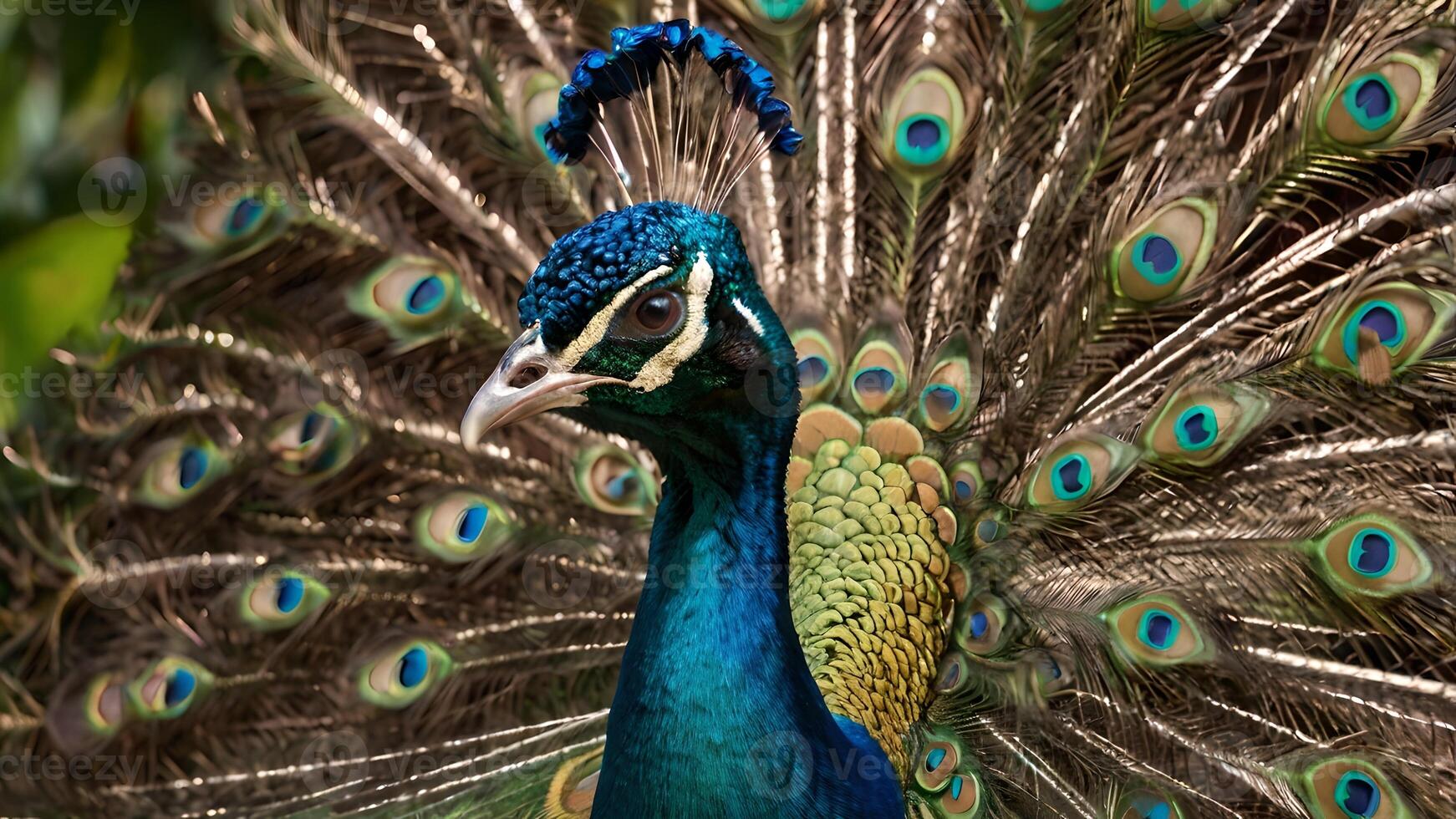 Majestic Peacock Display in Barbados photo