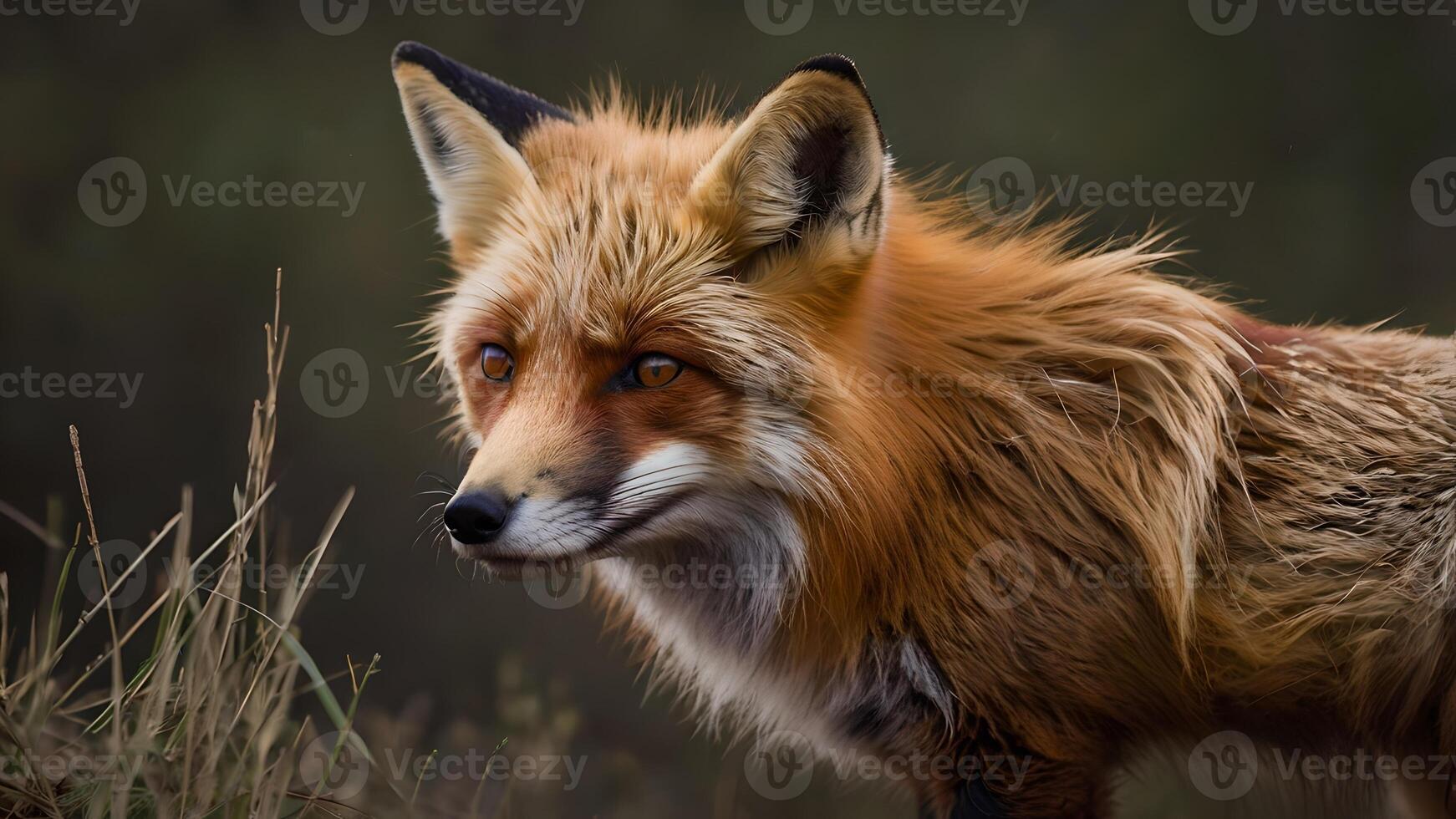 Majestic Red Fox in Autumnal Meadow photo