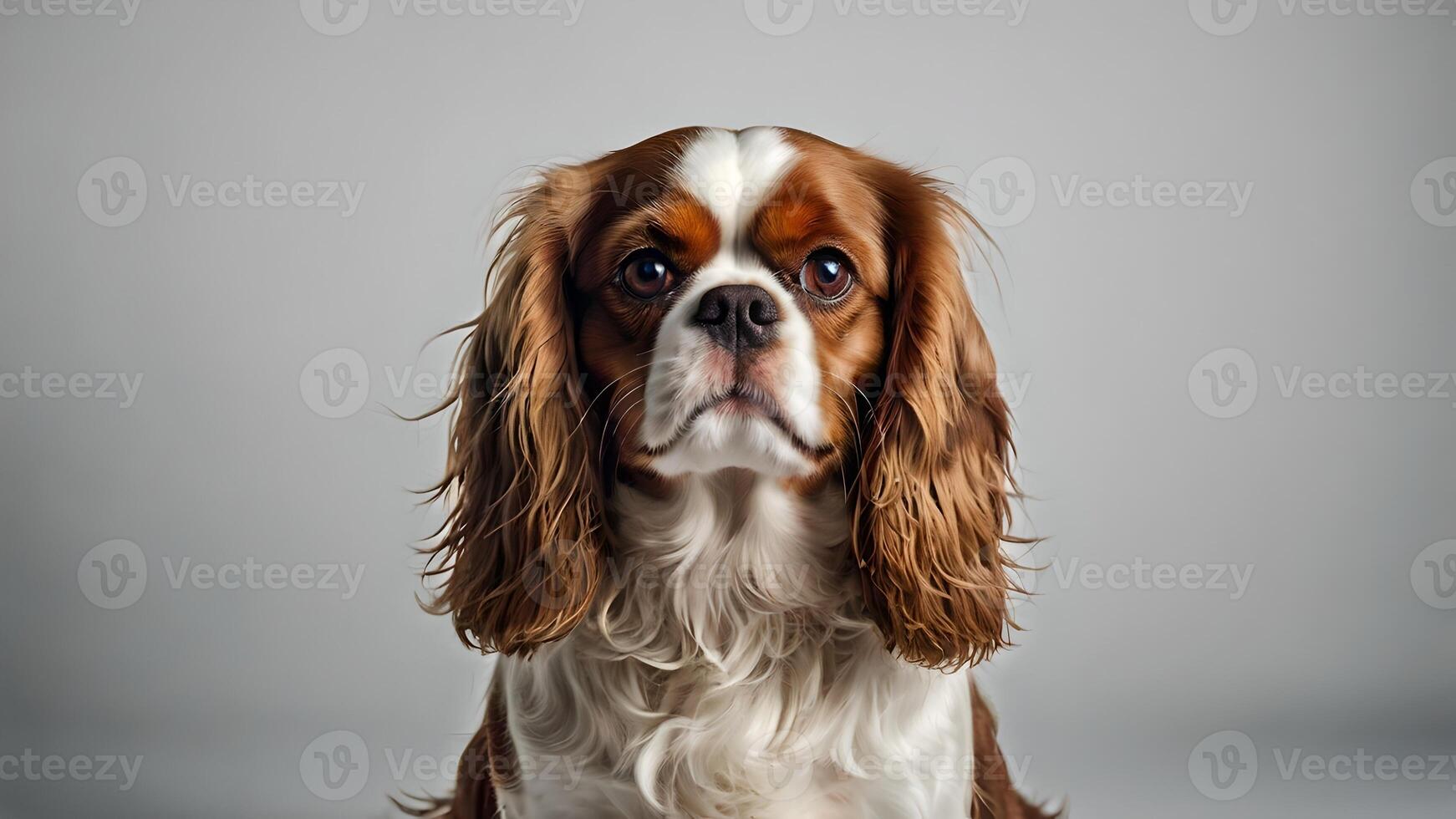 Adorable King Charles Spaniel Dog Portrait photo