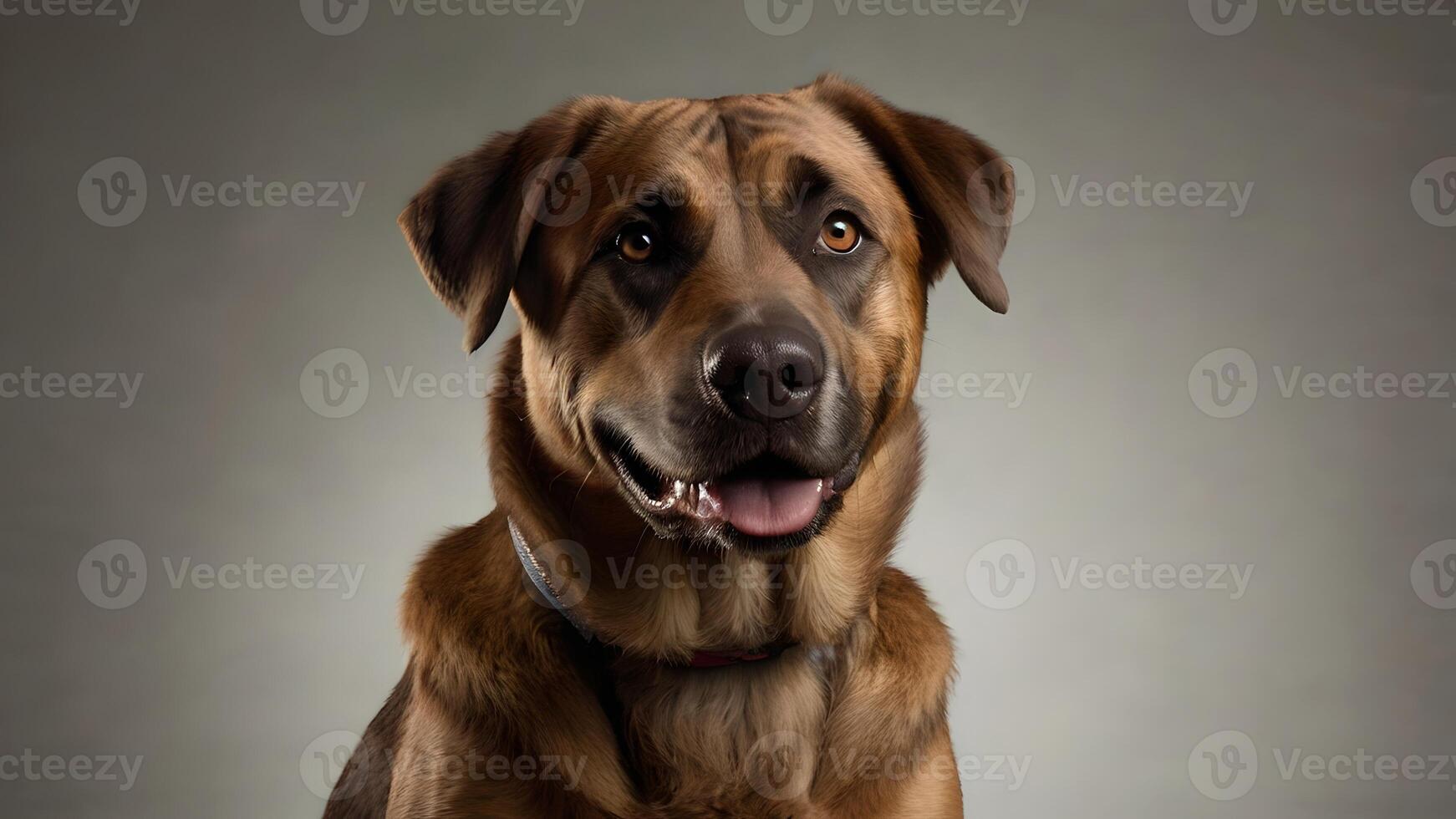 Adorable Brown Mixed Breed Dog Portrait photo
