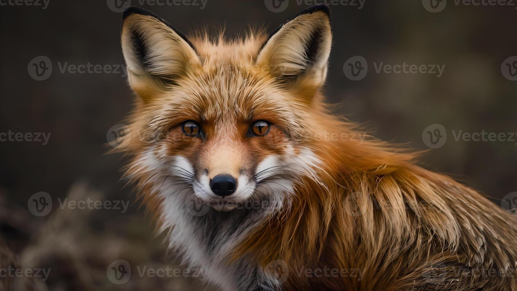 Majestic Red Fox Portrait in Autumnal Woodland photo