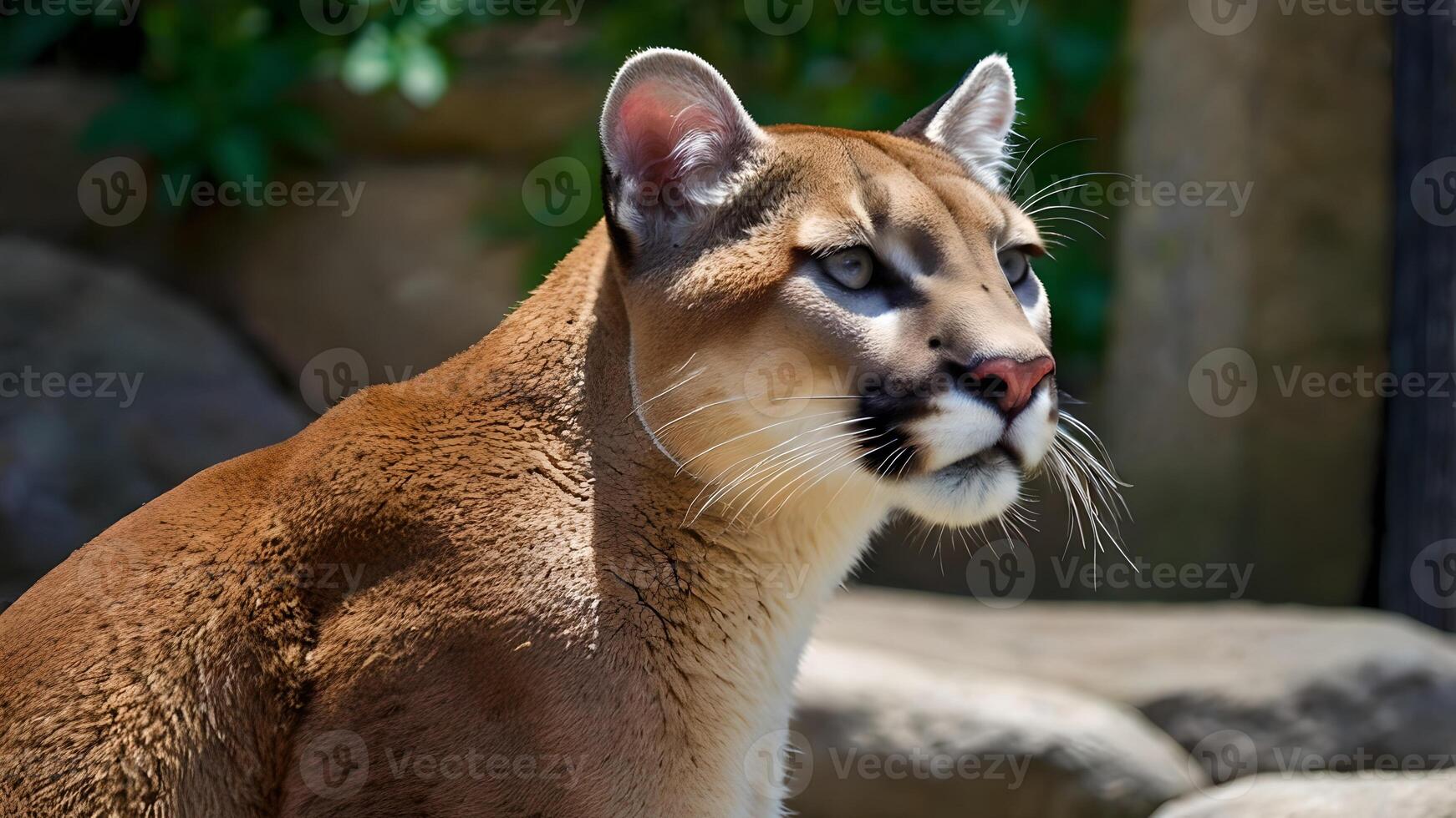 Majestic Cougar in Zoo Habitat photo