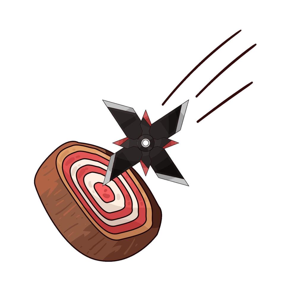 illustration of shuriken with dart board vector