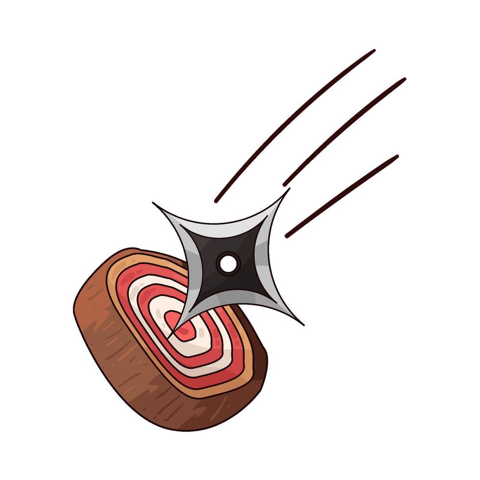shuriken and dart board illustration vector
