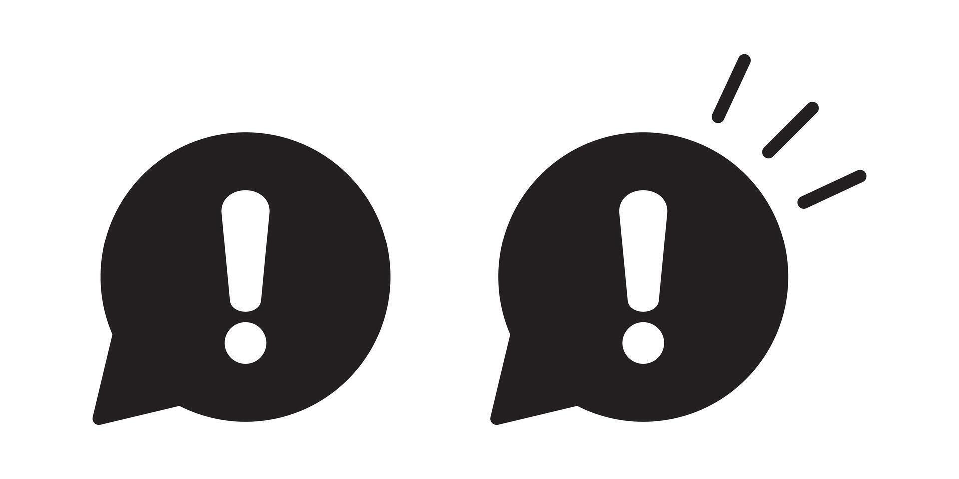 Speech bubble with exclamation mark icon. Exclamation sign icon, important mark, warning speech bubble. vector