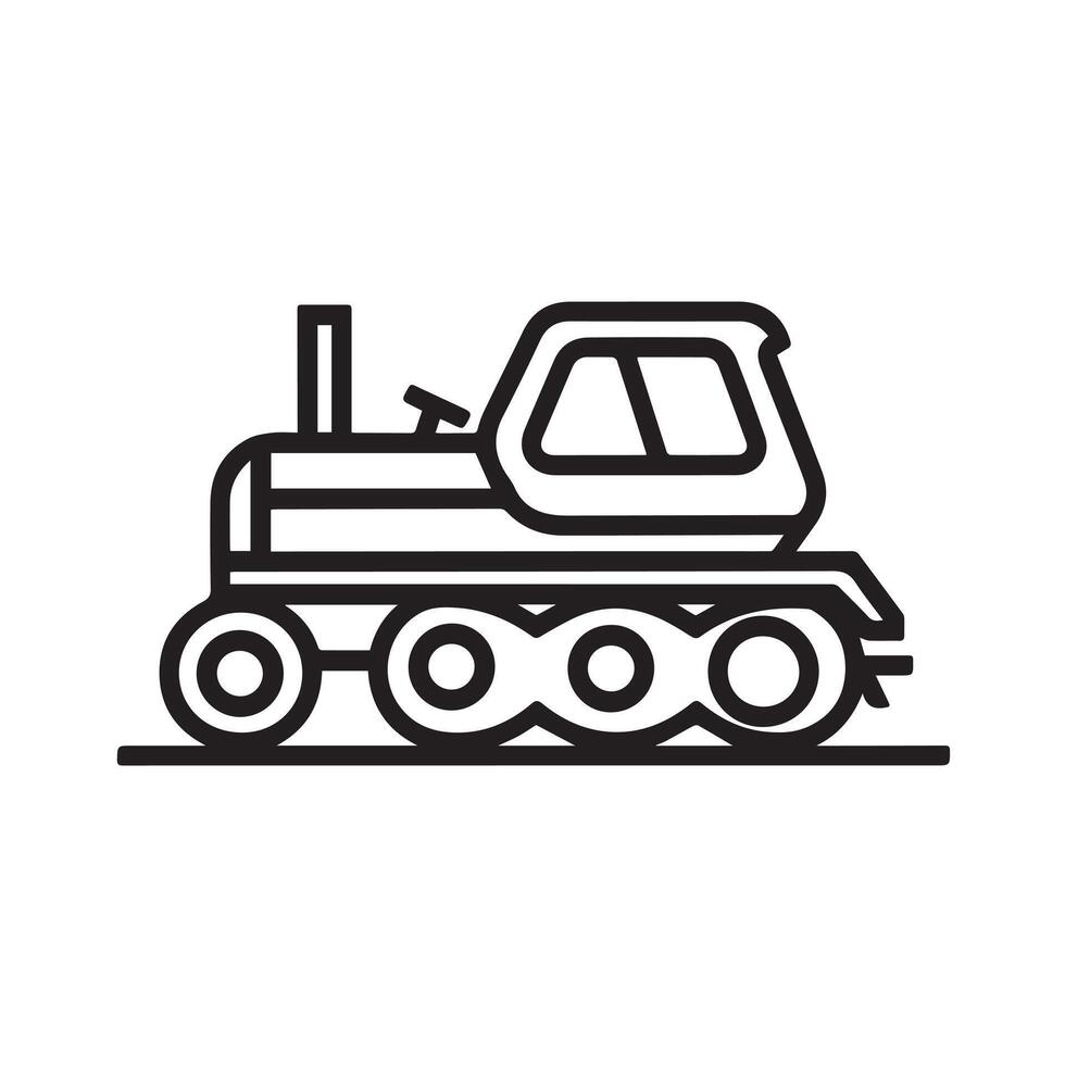 tractor line icon, illustration, isolated on white background vector