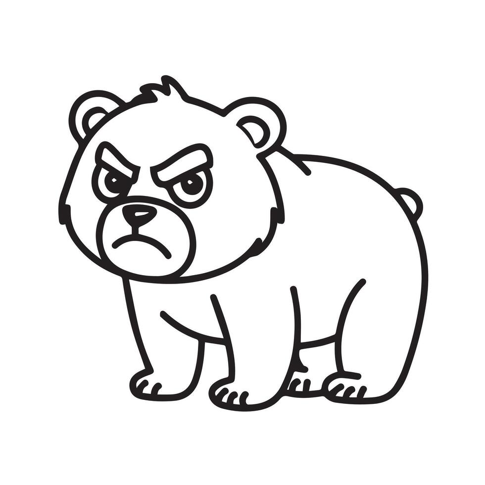 a bear with an angry expression on its face vector
