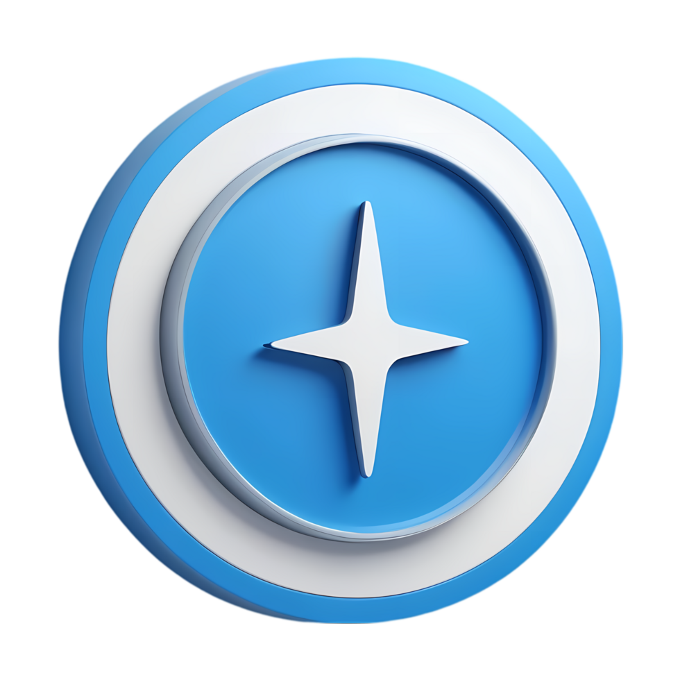 Blue Circular Shield Icon on Transparent Background png