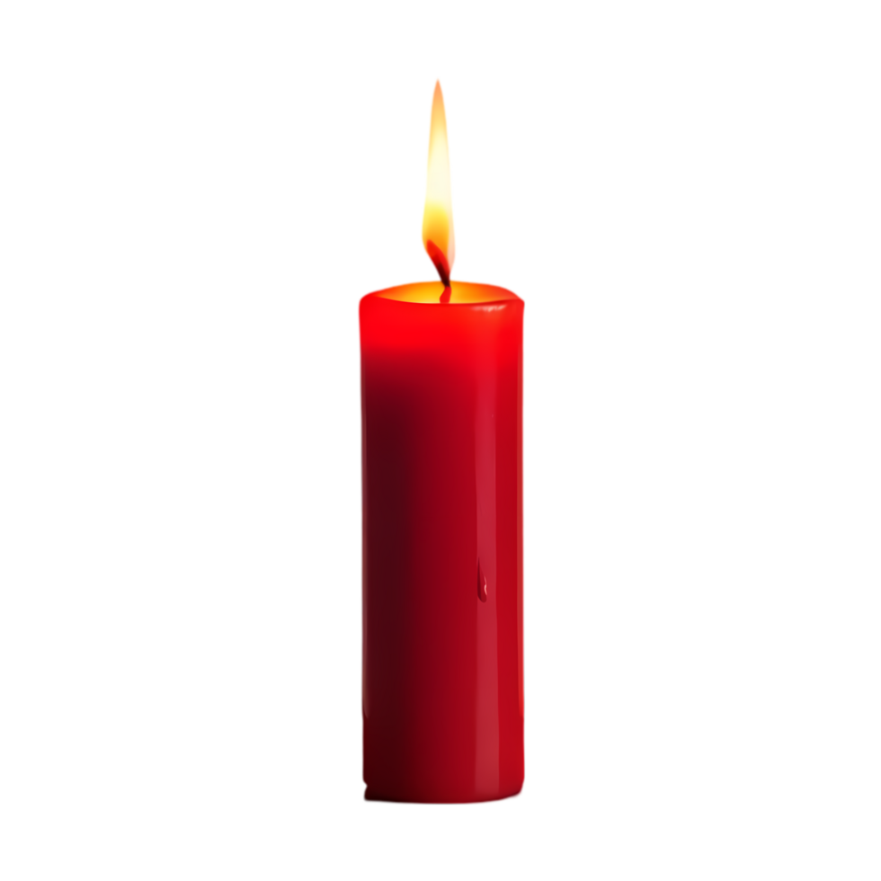 Red Candle with Flame on Transparent Background png