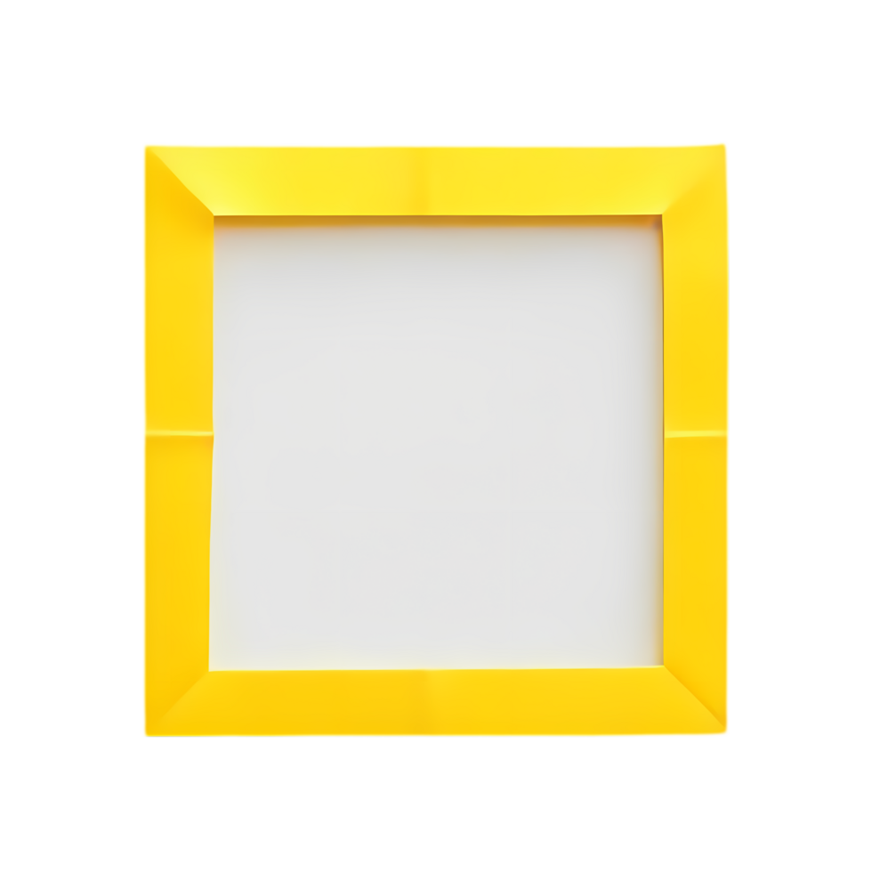 Yellow Square Frame on Transparent Background png