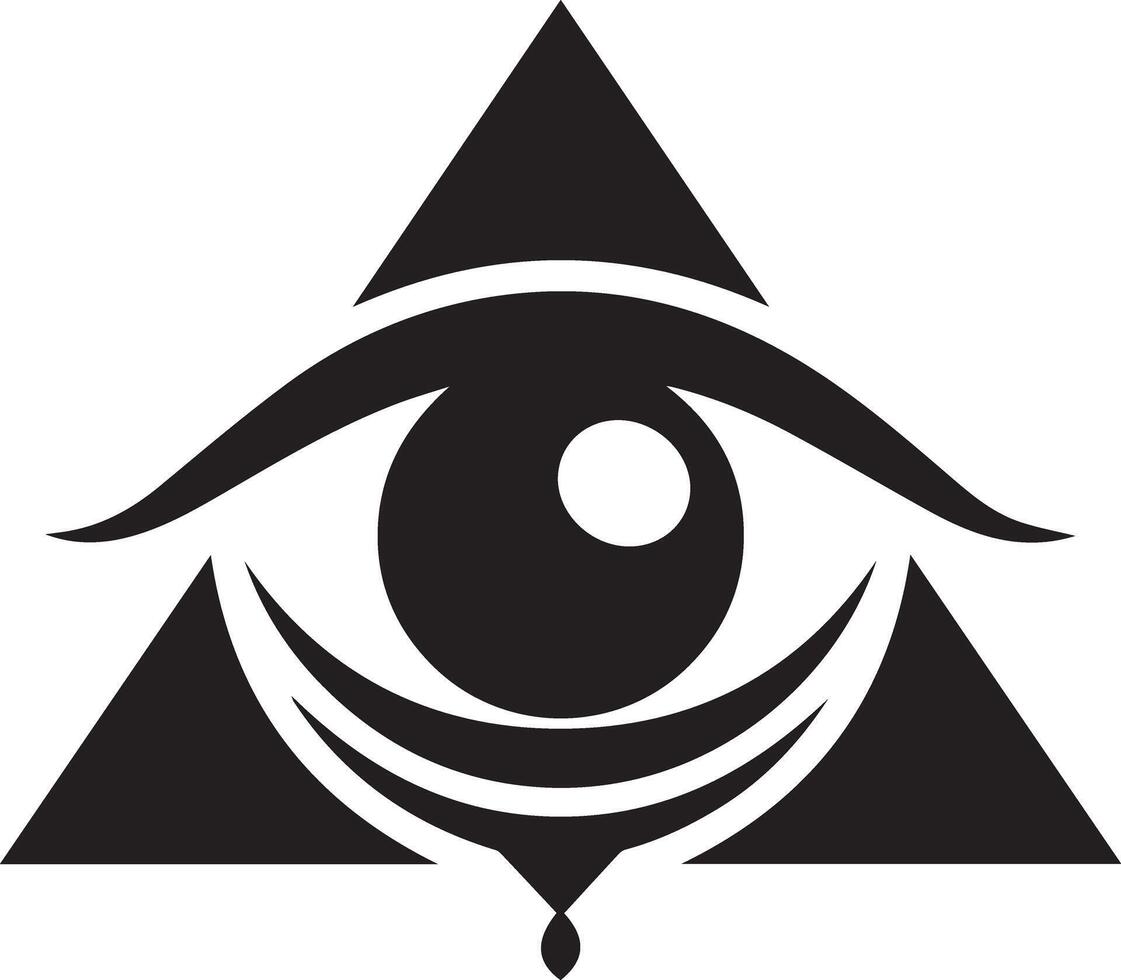 A unique logo with a eye inside triangle vector
