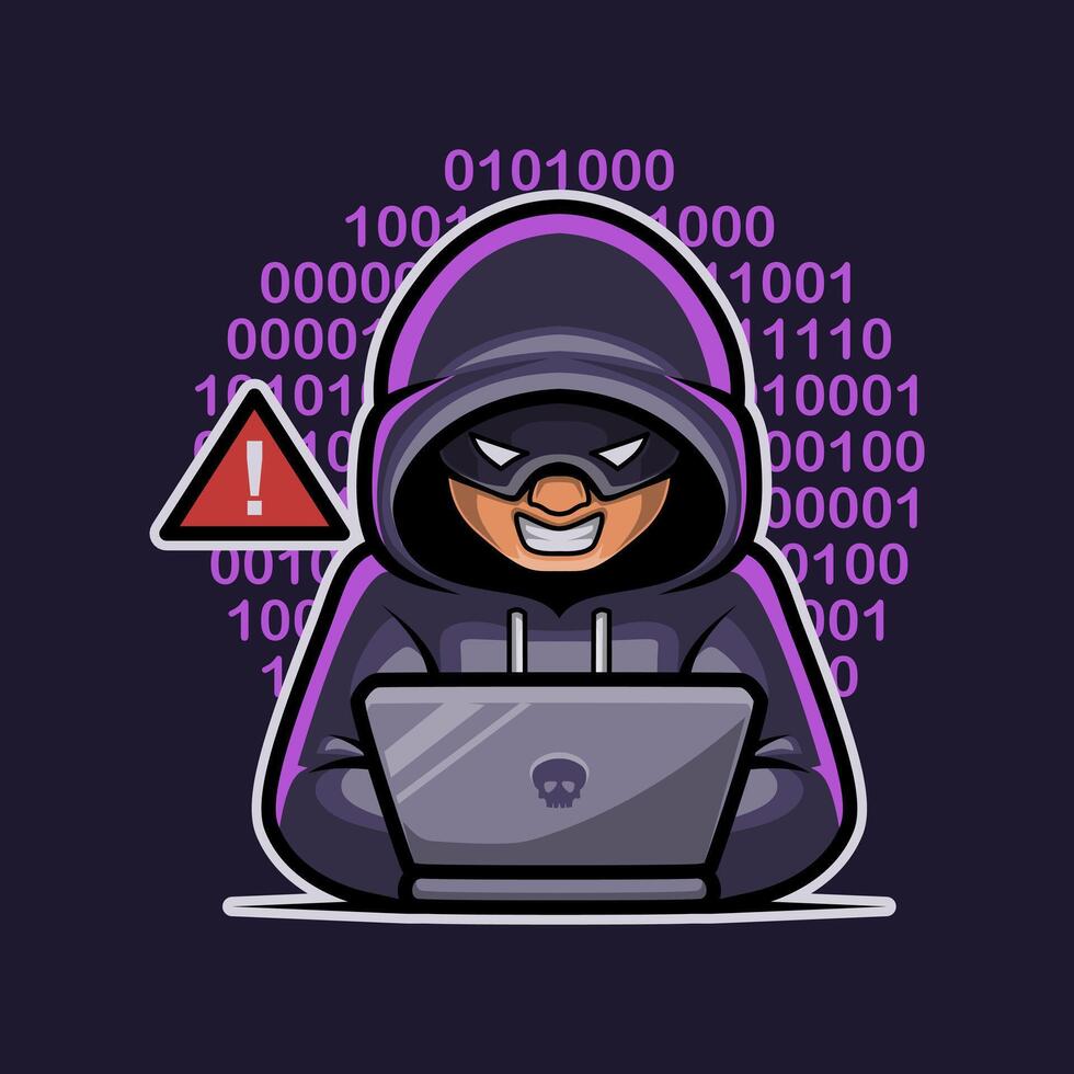Hacker Mascot Illustration Works Perfectly for Your Brand Business vector
