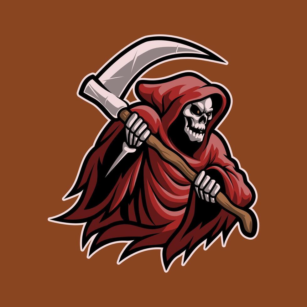 Attacking Red Skull Killer Mascot Illustration is perfect for your brand business vector