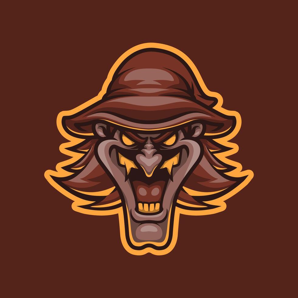 Smile Wizard Head Esport Mascot Illustration is perfect for your brand business vector