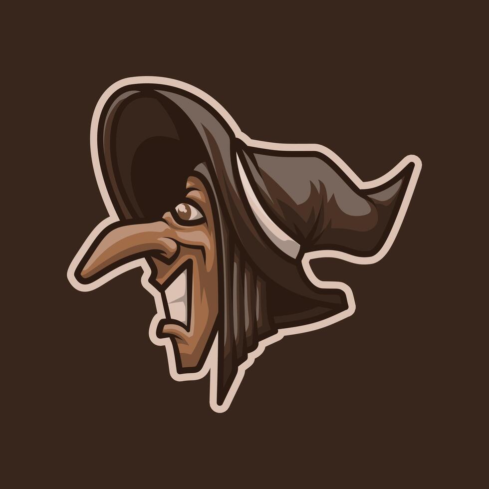Old Wizard Head Esport Mascot Illustration is perfect for your brand business vector