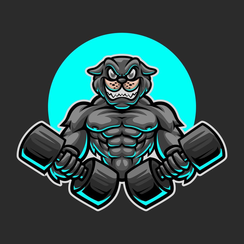 Animal Dog Gym Mascot Illustration Works Perfectly for Your Brand Business vector