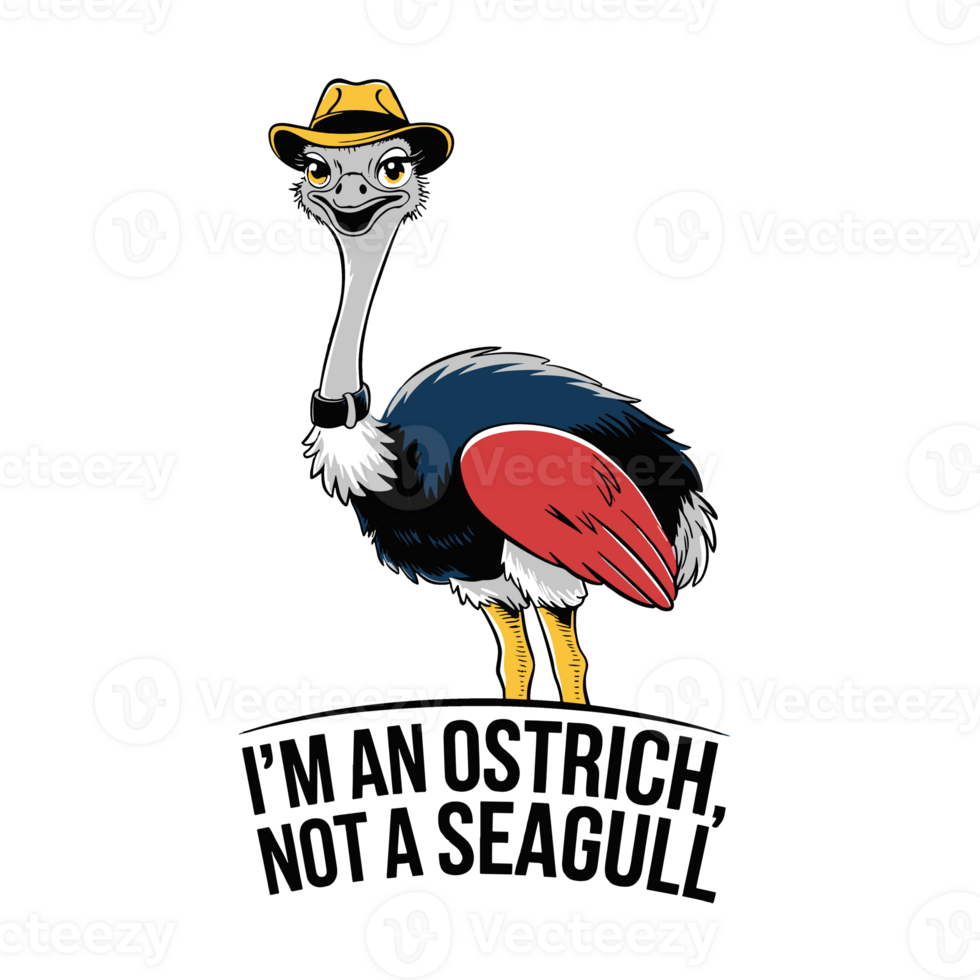 Funny Ostrich illustration png