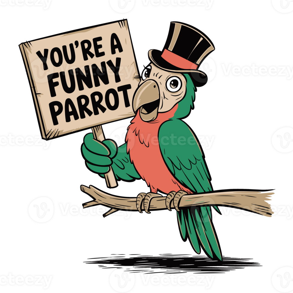 Funny Parrot illustration png