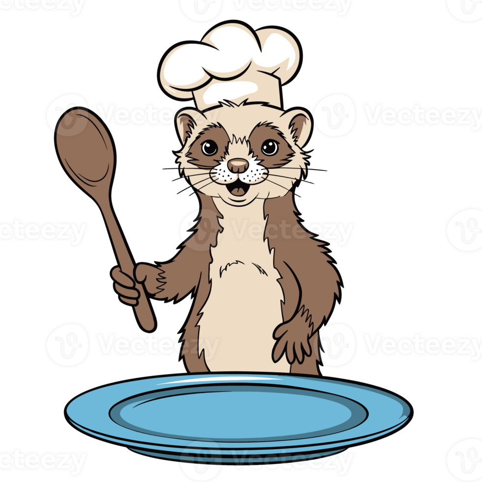Funny Ferret illustration png