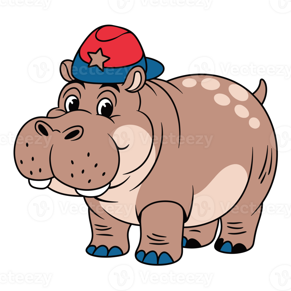 Funny Hippopotamus illustration png