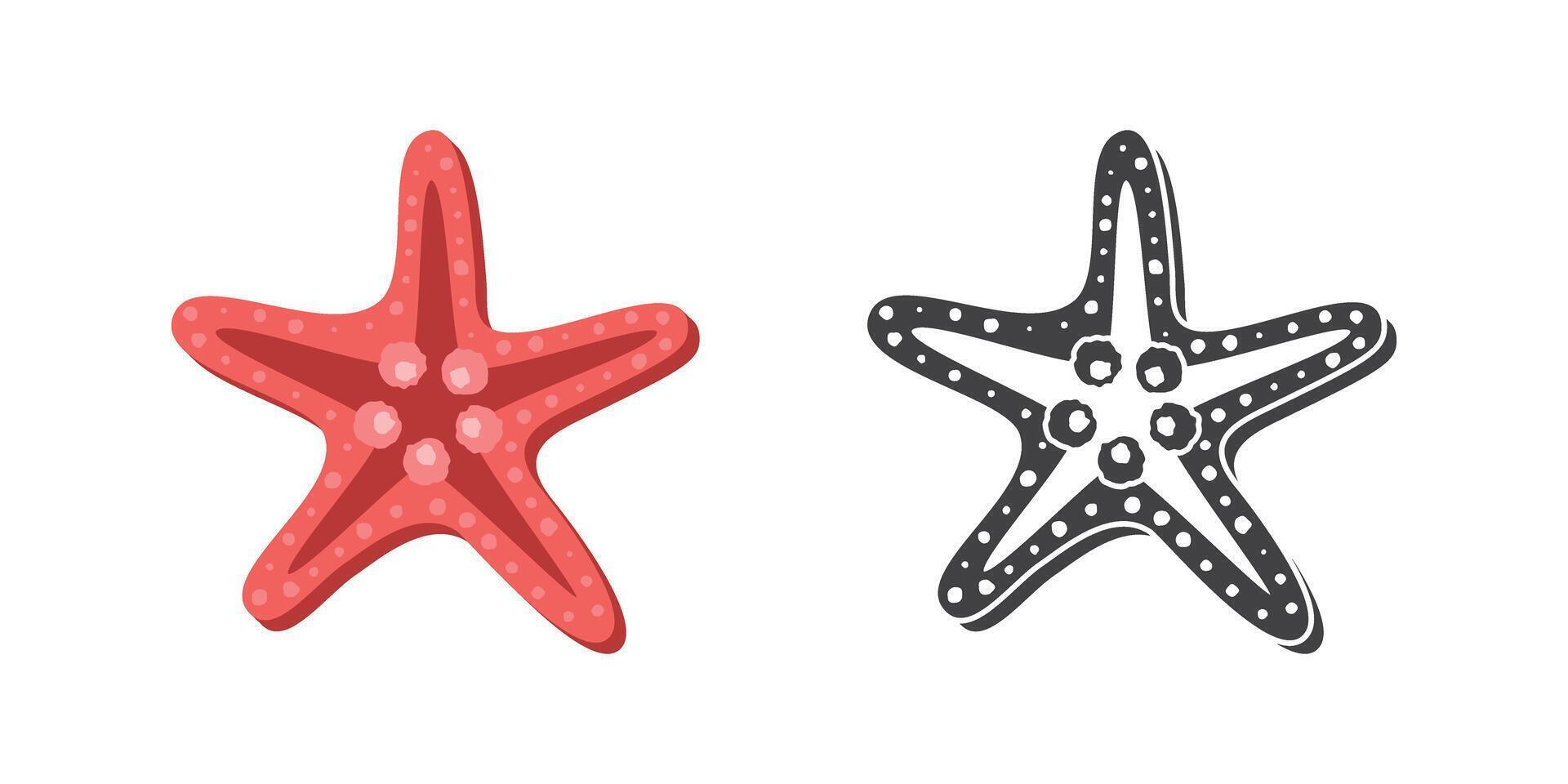 Starfish icon in flat style. Sea stars illustration on isolated background. Sea animal sign business concept. vector
