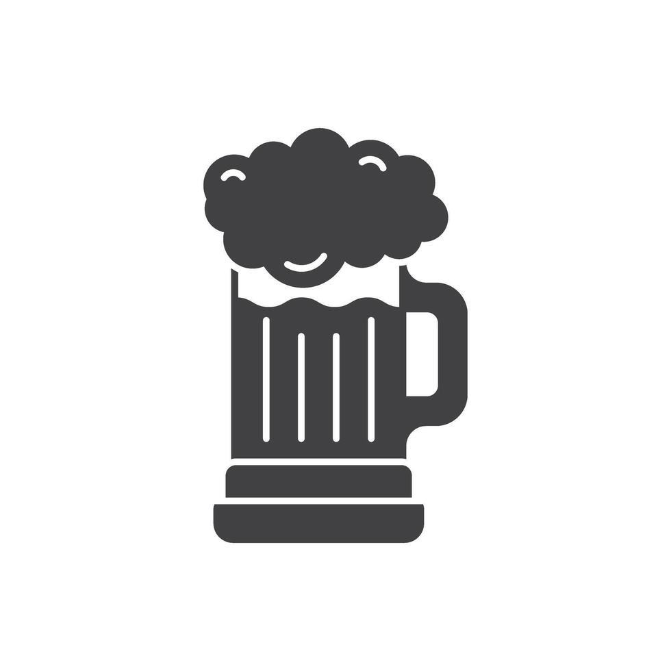 Cold beer icon in flat style. Alcohol drink illustration on isolated background. Alcohol glass sign business concept. vector