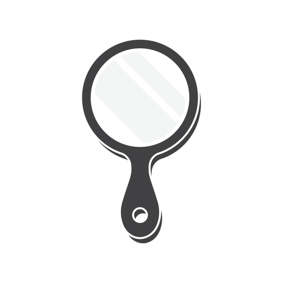 Mirror icon in flat style. Hand mirror glass illustration on isolated background. Fashion sign business concept. vector