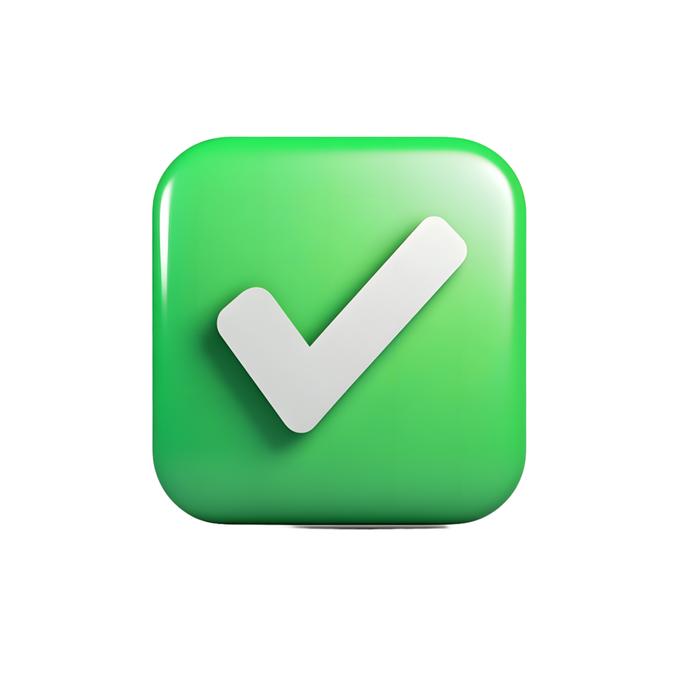 Check mark Icon isolated on transparent background png