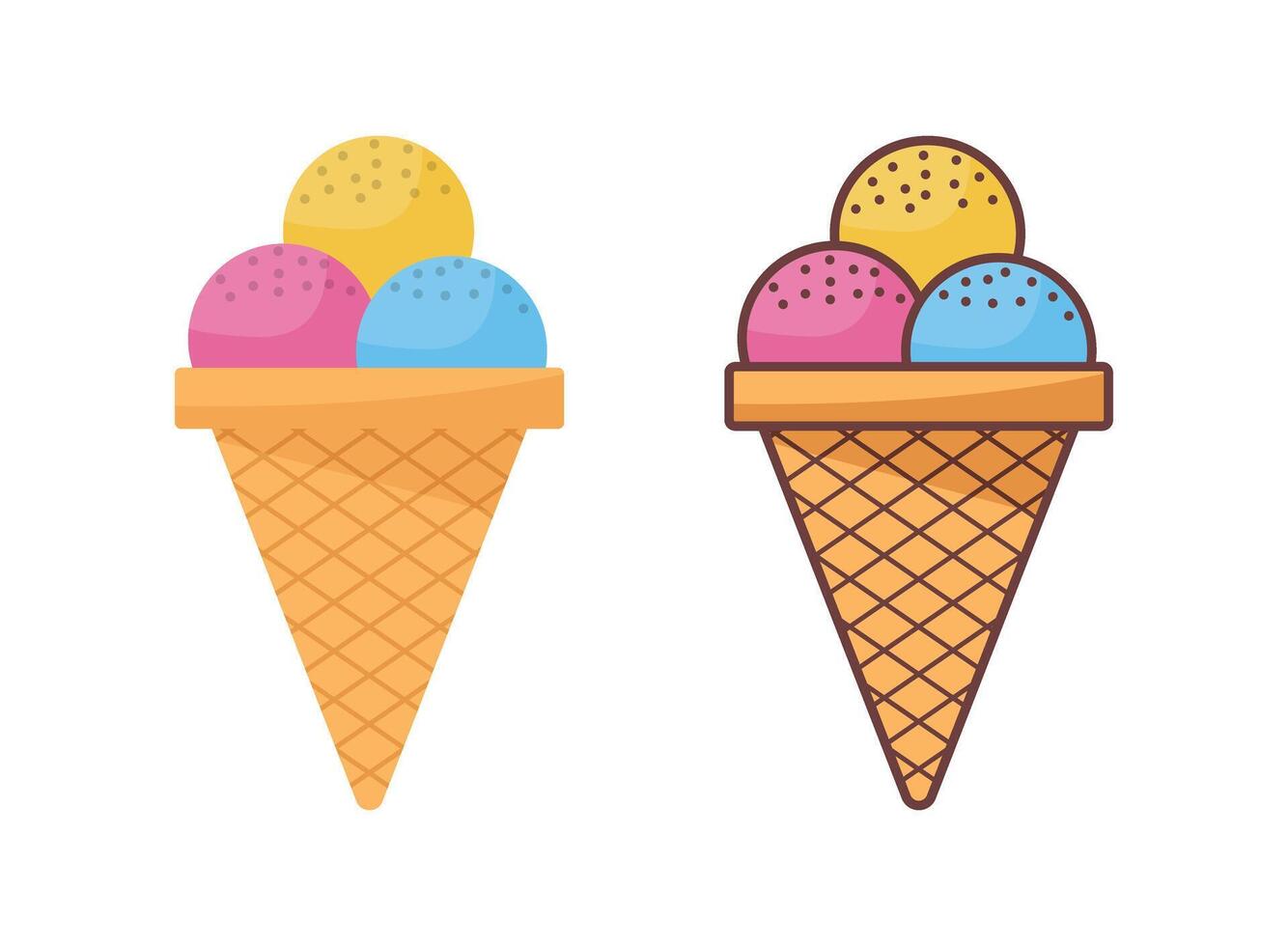 Ice cream icon in flat style. Tasty dessert illustration on isolated background. Sweet eating sign business concept. vector