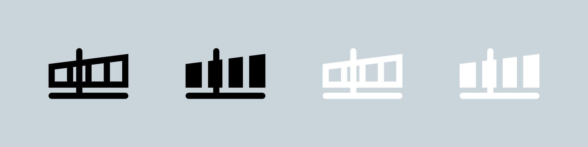 Performance icon set in black and white. Fast signs illustration. vector