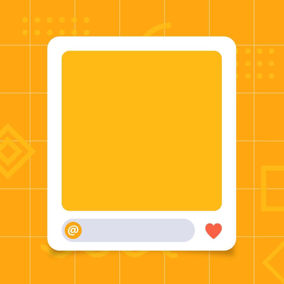 Social network photo frame isolated template. White social media interface. vector