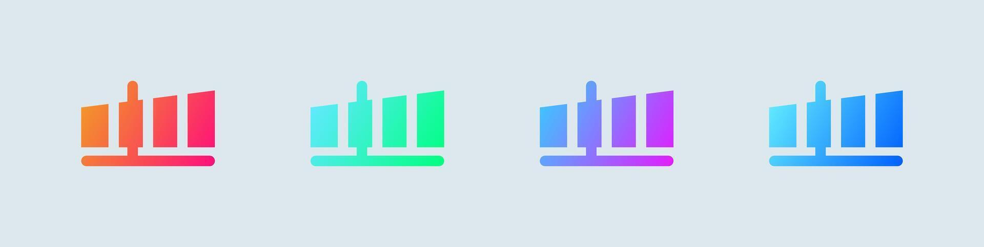 Performance solid icon in gradient colors. Fast signs illustration. vector