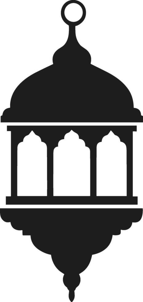 Traditional Islamic Lantern Silhouette vector