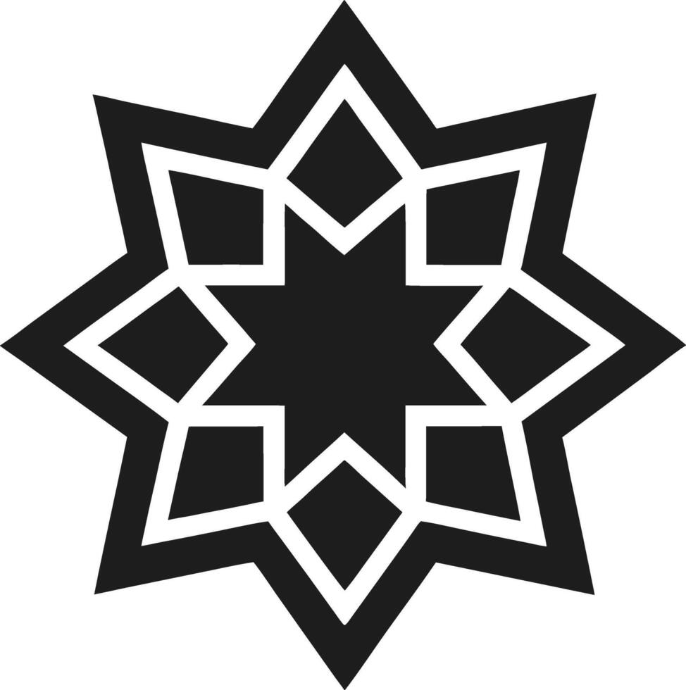 Silhouette Islamic Geometric Star Pattern Illustration vector