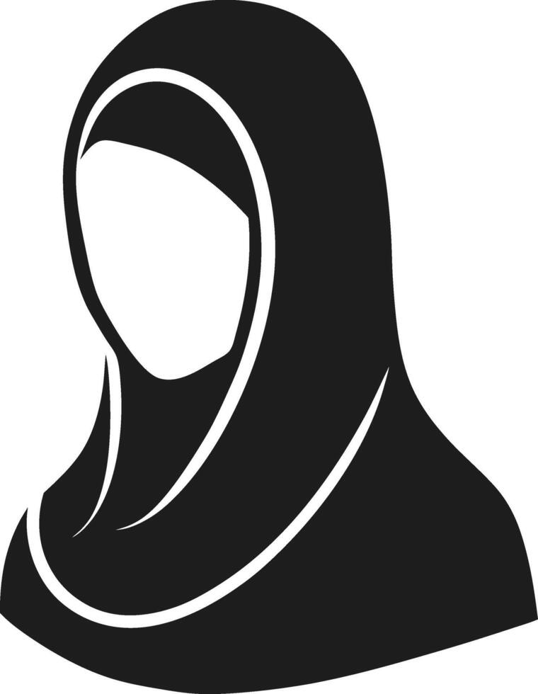Silhouette Vecto of a Woman in Hijab - Minimalist Design vector