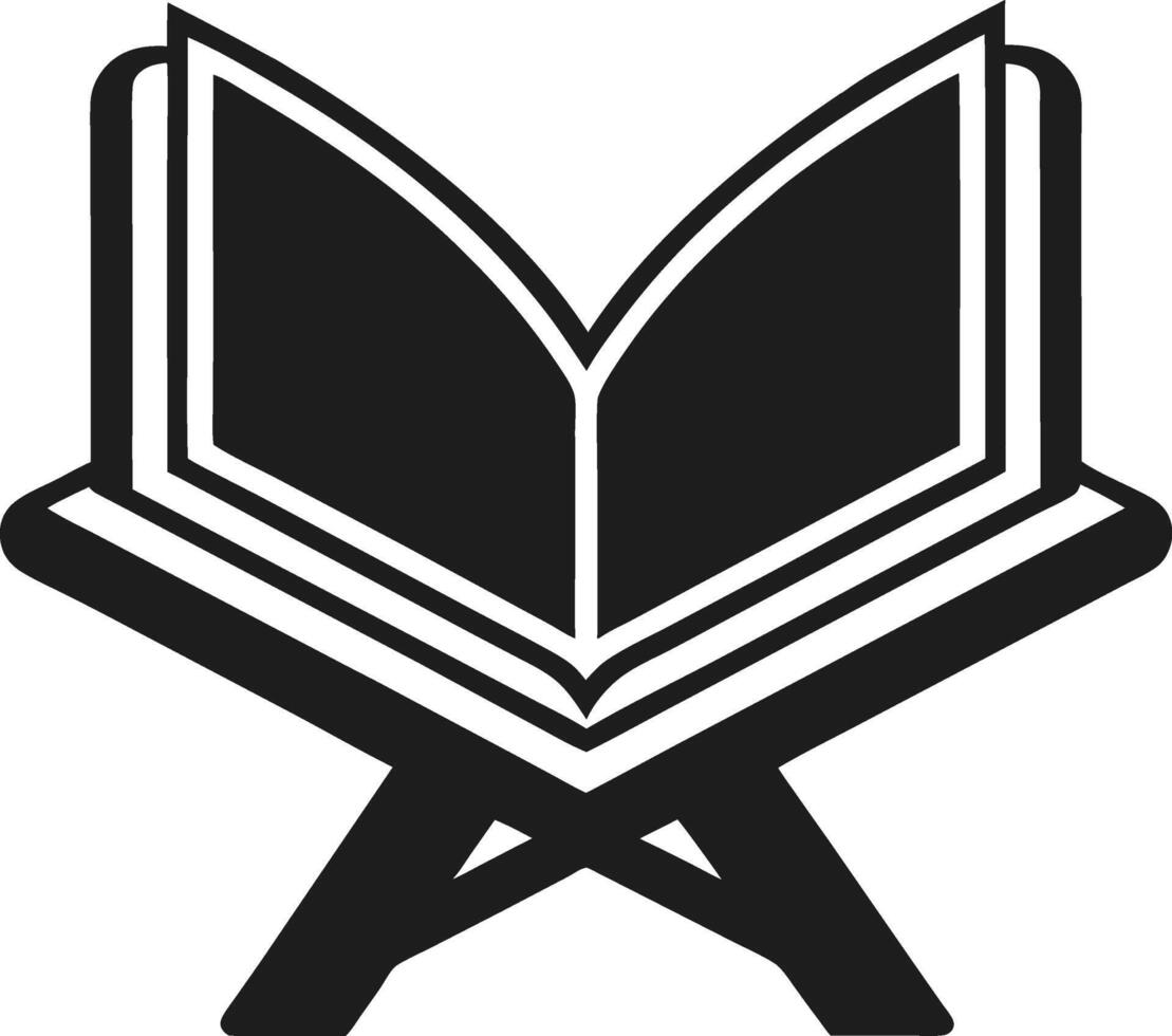 Open Quran Silhouette on Stand Illustration vector