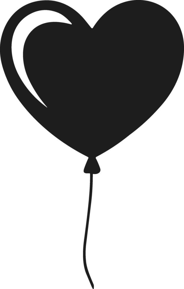 Single Heart Balloon Silhouette Illustration vector