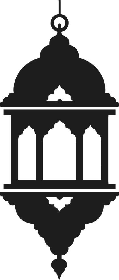 Silhouette of an Ornate Islamic Lantern vector