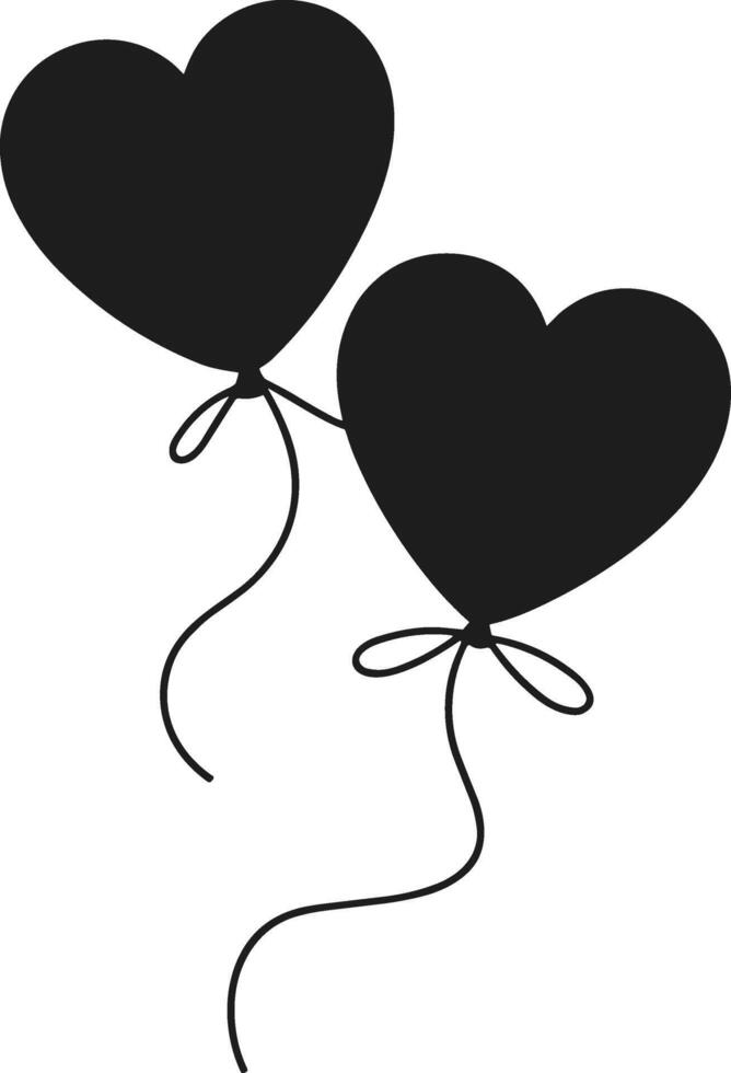Heart Balloon Silhouette Illustration vector