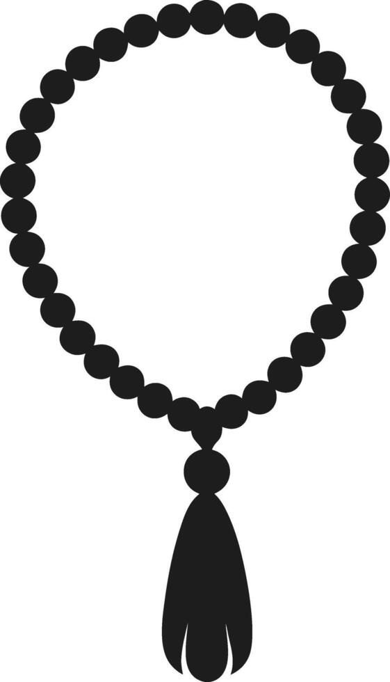 Elegant Silhouette of Arabic Prayer Beads 'Tasbih' - Illustration vector